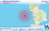 Sicilia: scossa di terremoto magnitudo 3.2 nel Tirreno Meridionale (MARE)