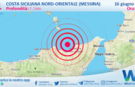 Sicilia: scossa di terremoto magnitudo 3.1 nei pressi di Costa Siciliana nord-orientale (Messina)