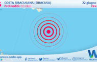 Sicilia: scossa di terremoto magnitudo 2.5 nei pressi di Costa Siracusana (Siracusa)