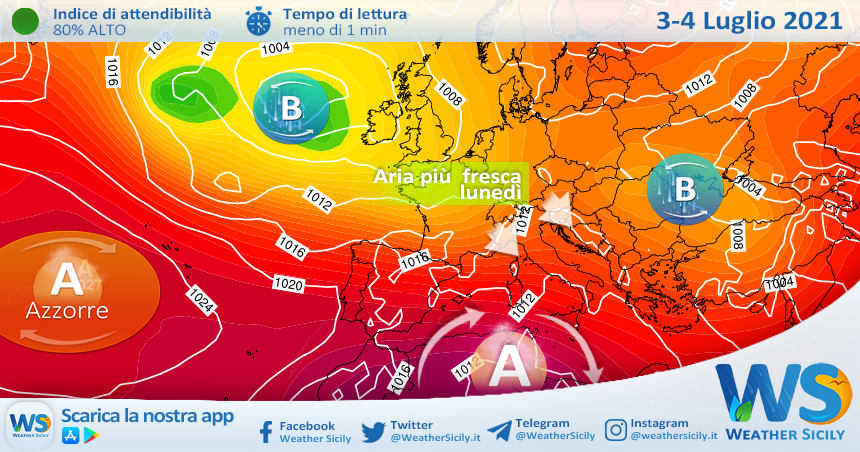 Sicilia: rialzo termico domenica ma lunedì arriverà il Maestrale!