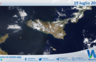 Sicilia: immagine satellitare Nasa di lunedì 19 luglio 2021