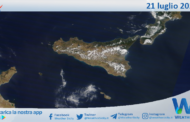 Sicilia: immagine satellitare Nasa di mercoledì 21 luglio 2021