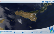 Sicilia: immagine satellitare Nasa di venerdì 23 luglio 2021