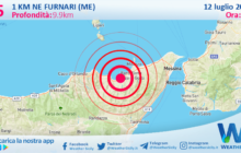Sicilia: scossa di terremoto magnitudo 2.5 nei pressi di Furnari (ME)