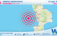 Sicilia: scossa di terremoto magnitudo 2.6 nel Tirreno Meridionale (MARE)