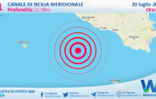 Sicilia: scossa di terremoto magnitudo 3.1 nel Canale di Sicilia meridionale (MARE)
