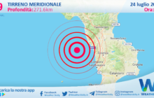 Sicilia: scossa di terremoto magnitudo 3.9 nel Tirreno Meridionale (MARE)