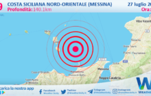Sicilia: scossa di terremoto magnitudo 2.9 nei pressi di Costa Siciliana nord-orientale (Messina)