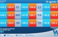 Temperature previste per domenica 15 agosto 2021 in Sicilia