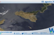 Sicilia: immagine satellitare Nasa di domenica 01 agosto 2021