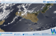Sicilia: immagine satellitare Nasa di martedì 03 agosto 2021