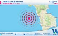 Sicilia: scossa di terremoto magnitudo 3.3 nel Tirreno Meridionale (MARE)