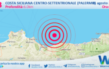 Sicilia: scossa di terremoto magnitudo 4.3 nei pressi di Costa Siciliana centro-settentrionale (Palermo)