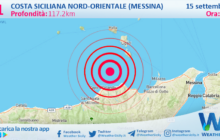 Sicilia: scossa di terremoto magnitudo 3.1 nei pressi di Costa Siciliana nord-orientale (Messina)