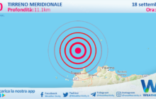 Sicilia: scossa di terremoto magnitudo 3.0 nel Tirreno Meridionale (MARE)