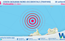 Sicilia: scossa di terremoto magnitudo 3.4 nei pressi di Costa Siciliana nord-occidentale (Trapani)