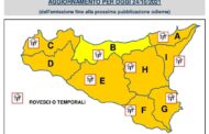 Sicilia: La Protezione Civile lancia nuova allerta meteo per domenica 24 ottobre 2021.