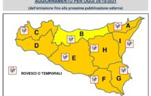 Sicilia: La Protezione Civile lancia nuova allerta meteo per domenica 24 ottobre 2021.