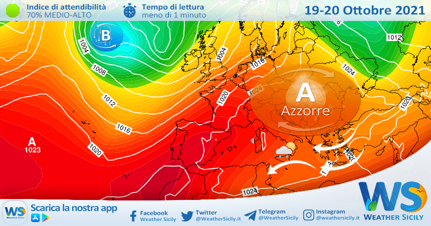 Sicilia: locale instabilità a inizio settimana. Aumento termico in vista?
