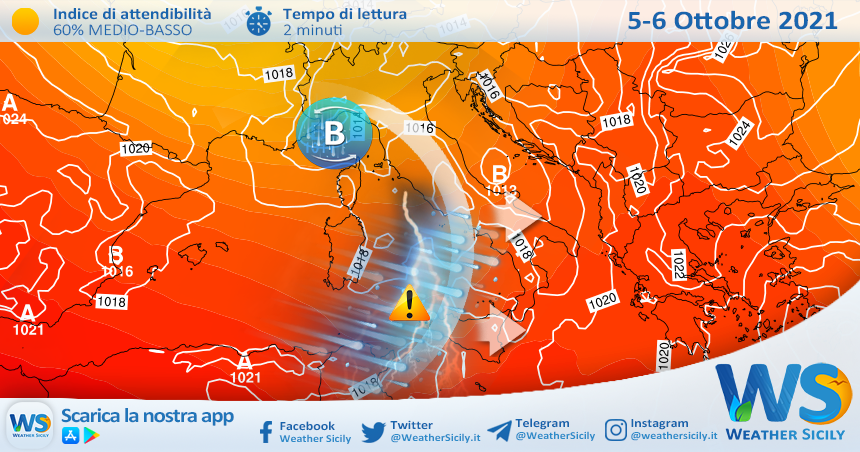 Sicilia, il vero autunno è pronto: serie di perturbazioni in arrivo con neve sull'Etna. Crollo termico.