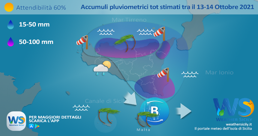 Sicilia, intenso maltempo nelle prossime ore: rischio nubifragi!