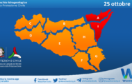 Sicilia: allerta rossa tra messinese e alto catanese per lunedì 25 ottobre 2021. Arancione altrove.
