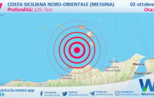 Sicilia: scossa di terremoto magnitudo 2.7 nei pressi di Costa Siciliana nord-orientale (Messina)