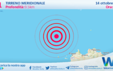 Sicilia: scossa di terremoto magnitudo 3.1 nel Tirreno Meridionale (MARE)