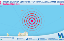 Sicilia: scossa di terremoto magnitudo 2.6 nei pressi di Costa Siciliana centro-settentrionale (Palermo)