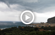 Sicilia: tromba marina si forma davanti il golfo di Cefalù. VIDEO