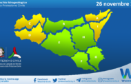 Emessa allerta meteo gialla su Sicilia occidentale e nord-orientale per venerdì 26 novembre 2021