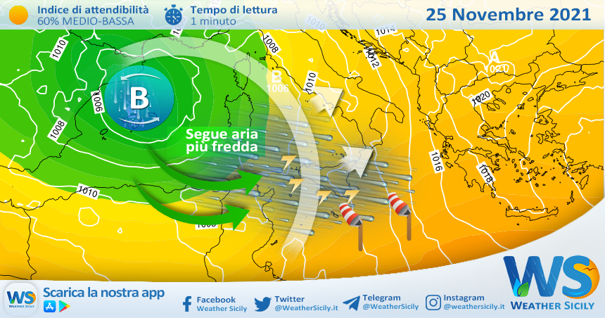 Sicilia: insidioso peggioramento giovedì con possibili fenomeni intensi!