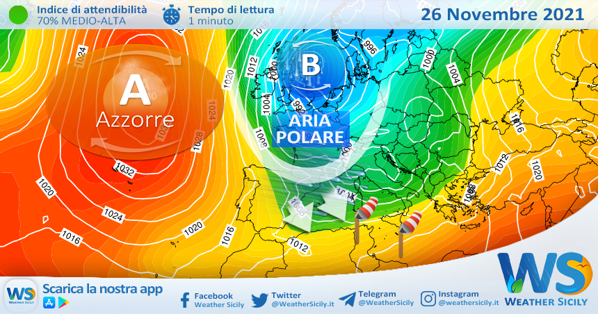 Sicilia: residue incertezze e forti venti venerdì. Confermata la prima irruzione polare a seguire!