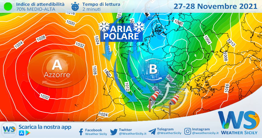 La Sicilia si prepara alla prima invernata: aria polare da domenica sera!