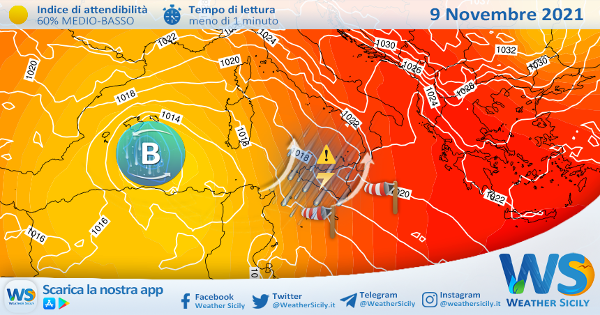 Sicilia: ancora instabilità e possibili forti temporali martedì.