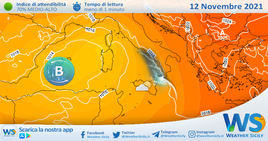 Sicilia: venerdì instabilità in uscita, ma ancora possibili fenomeni intensi sul messinese.