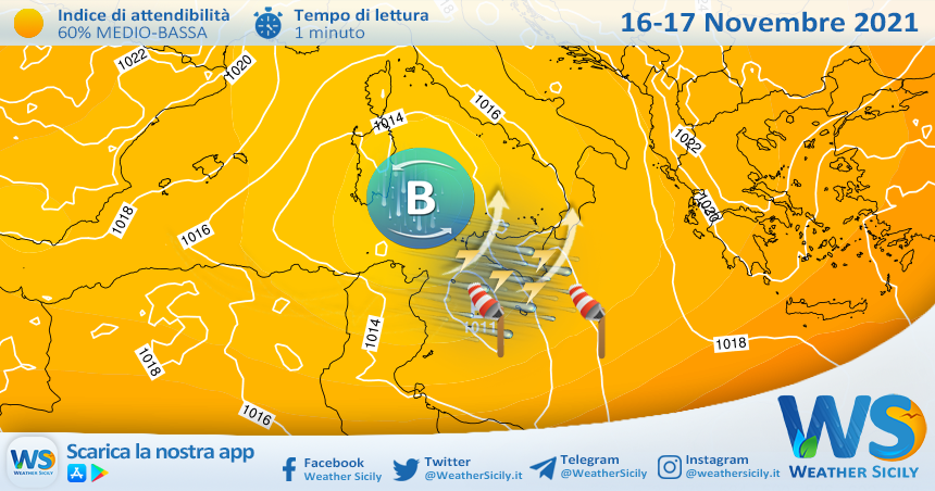 Sicilia, termina la tregua: maltempo sparso e, localmente intenso, da martedì.