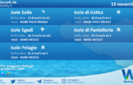 Sicilia, isole minori: condizioni meteo-marine previste per sabato 13 novembre 2021