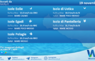 Sicilia, isole minori: condizioni meteo-marine previste per venerdì 19 novembre 2021