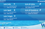 Sicilia, isole minori: condizioni meteo-marine previste per lunedì 22 novembre 2021