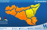 Permane allerta meteo arancione su buona parte della Sicilia per giovedì 11 novembre 2021.