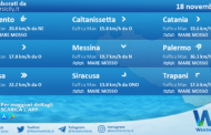 Sicilia: condizioni meteo-marine previste per giovedì 18 novembre 2021