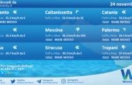 Sicilia: condizioni meteo-marine previste per mercoledì 24 novembre 2021