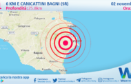 Sicilia: scossa di terremoto magnitudo 3.1 nei pressi di Canicattini Bagni (SR)