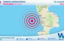 Sicilia: scossa di terremoto magnitudo 2.7 nel Tirreno Meridionale (MARE)