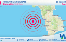 Sicilia: scossa di terremoto magnitudo 2.8 nel Tirreno Meridionale (MARE)