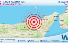 Sicilia: scossa di terremoto magnitudo 2.5 nei pressi di Raccuja (ME)