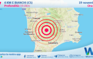 Sicilia: scossa di terremoto magnitudo 3.7 nei pressi di Bianchi (CS)