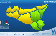 Emessa allerta meteo gialla su Sicilia settentrionale e centro-occidentale per domenica 05 dicembre 2021