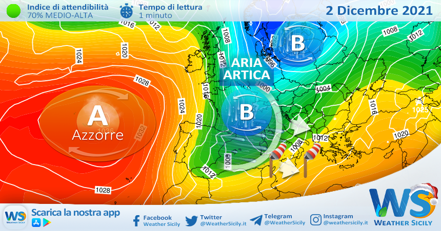 Sicilia: Libeccio e rialzo termico giovedì. Segue secondo impulso artico venerdì!